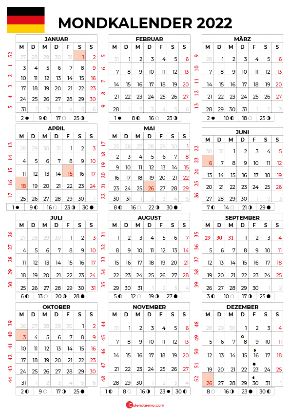 Mondkalender 2022-DE