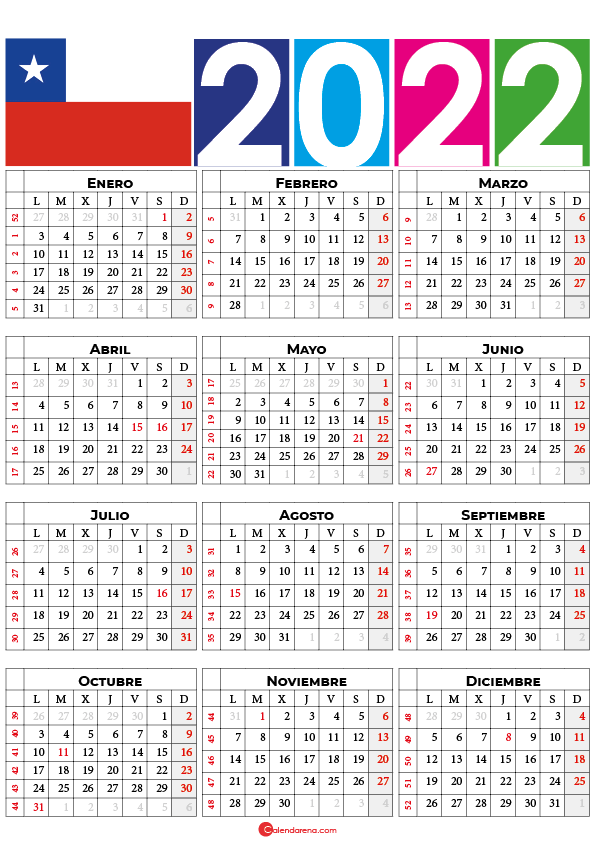 Calendario 2023 Festivos Chile 2022 Imagesee