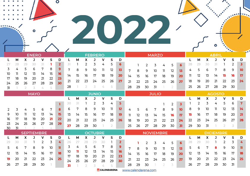 calendario 2022 para imprimir Chile