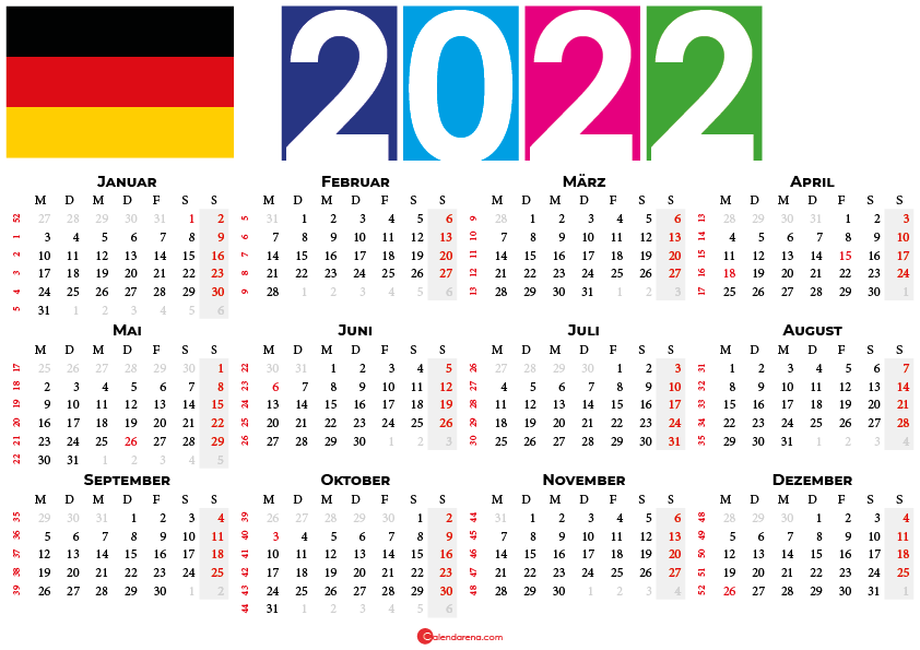 kalender 2022 Deutschland