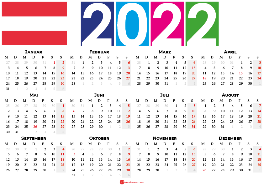 kalender 2022 Österreich
