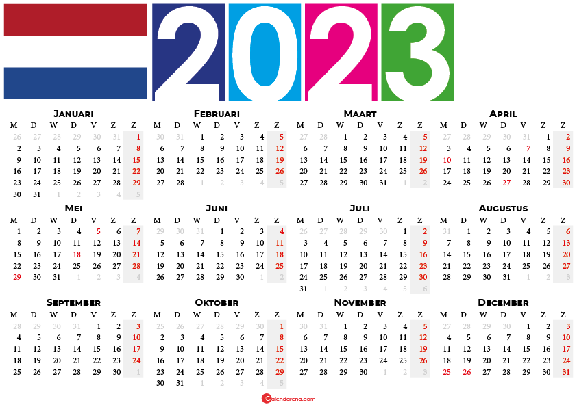 kalender 2023 Nederland