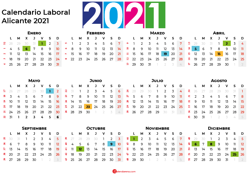 Calendario Laboral Alicante 2021