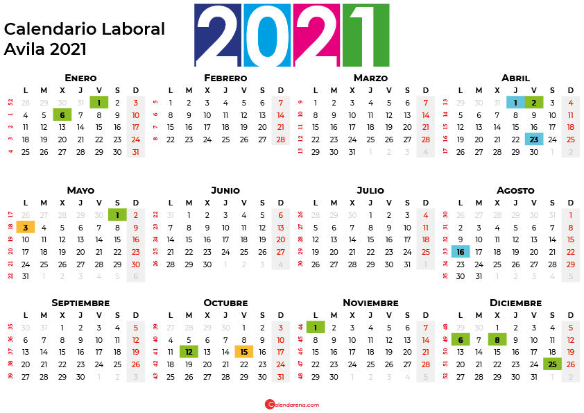 Calendario Laboral Avila 2021