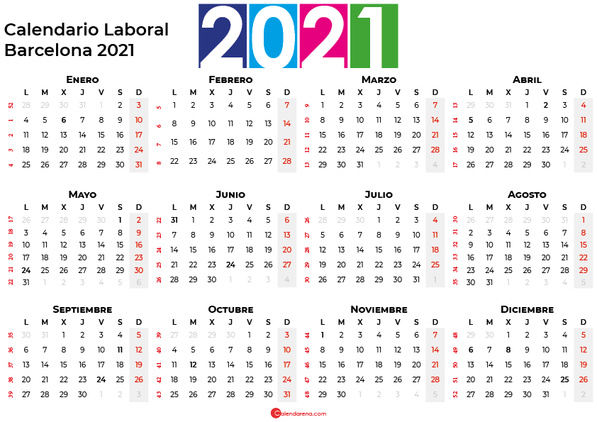 Calendario Laboral Barcelona 2021