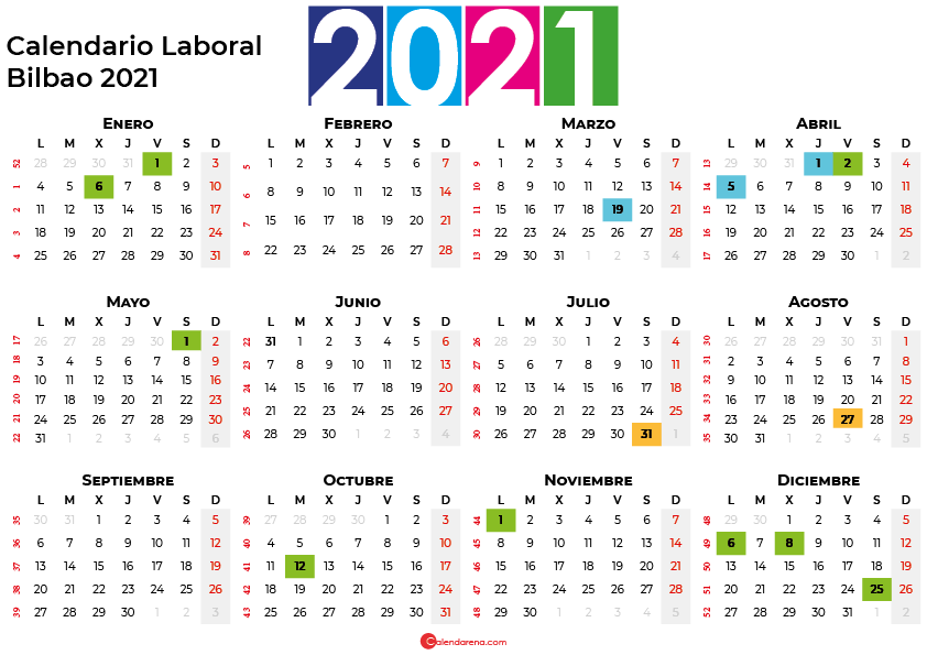 Calendario Laboral Bilbao 2021