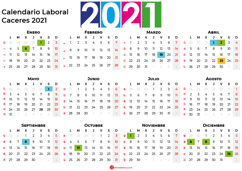 Calendario Laboral Caceres 2021