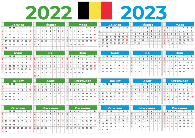 Calendrier 2022 Belgique Avec Semaine