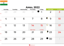 april 2022 calendar india