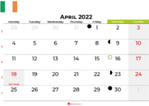 april 2022 calendar ireland