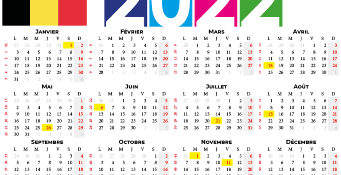 calendrier 2022 à imprimer belgique