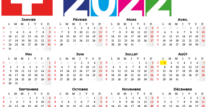 calendrier 2022 à imprimer suisse