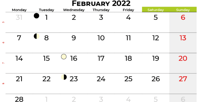 february 2022 calendar ireland
