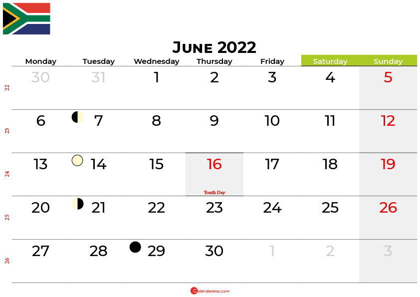 june 2022 calendar south africa