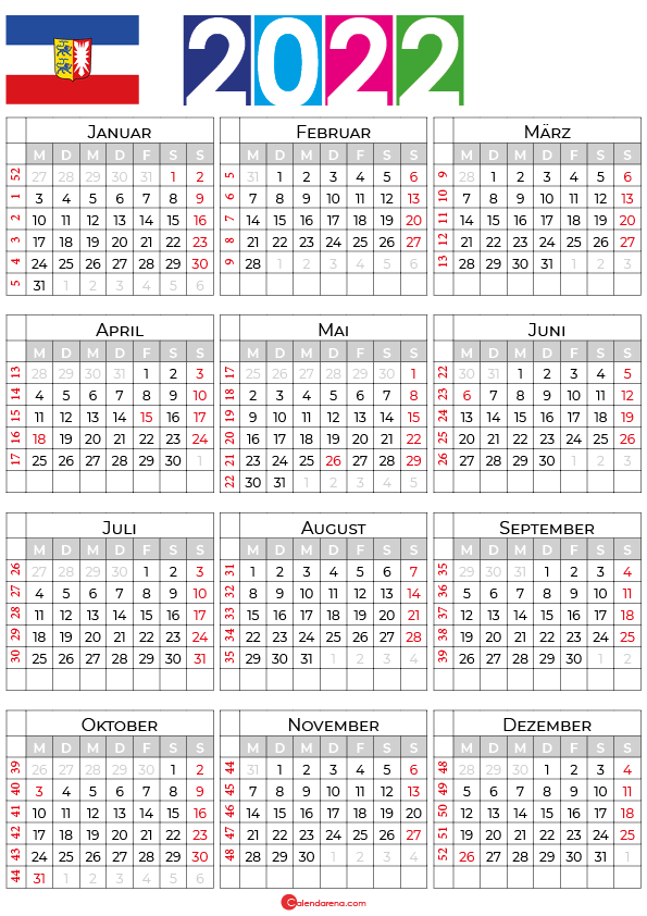 Kalender 2022 Schleswig Holstein Zum Ausdrucken