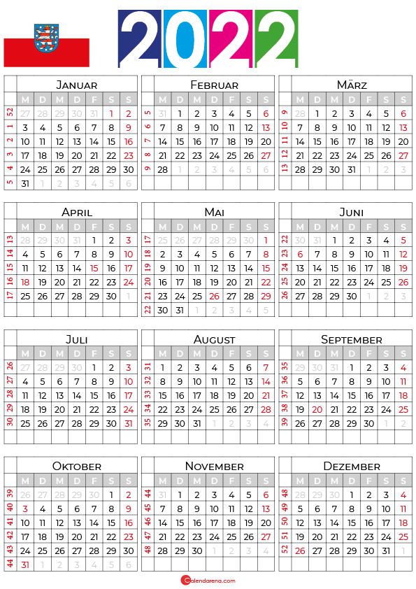 Kalender 2022 Thüringen Zum Ausdrucken