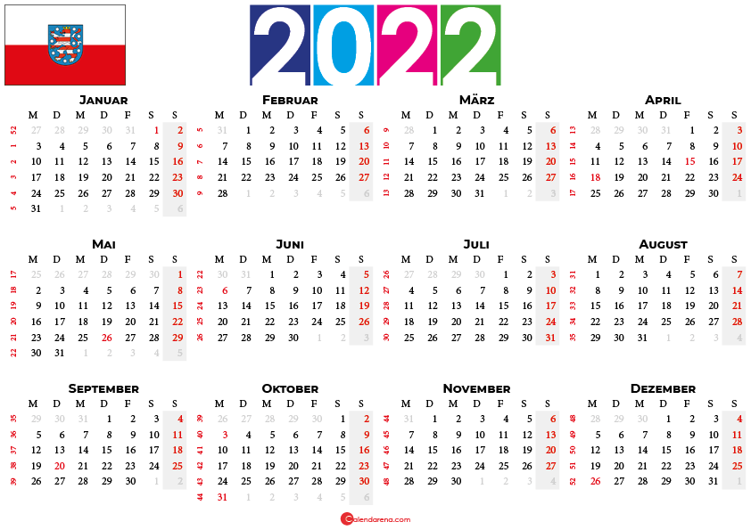kalender 2022 thüringen