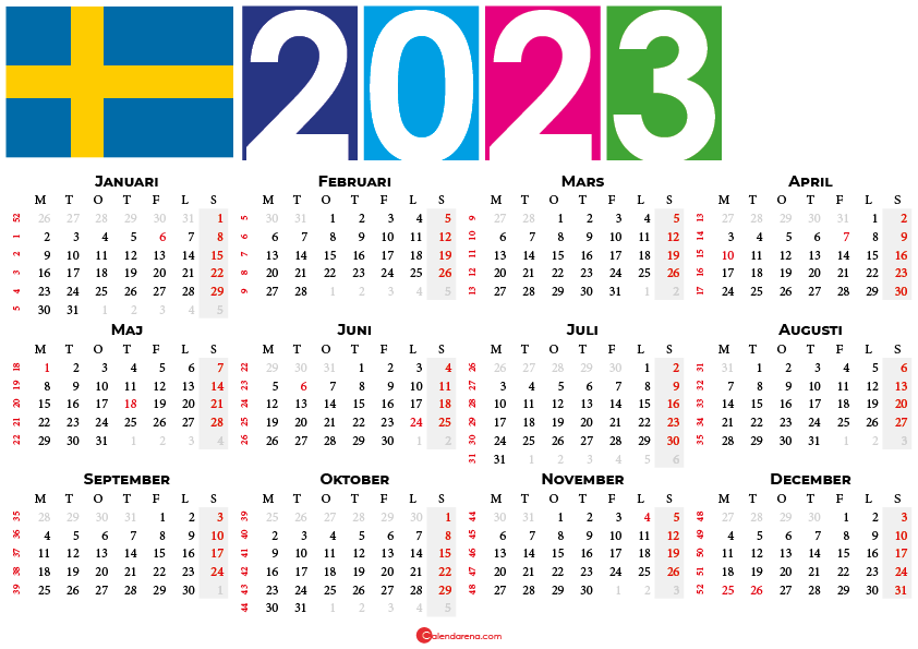 kalender 2023 Sverige