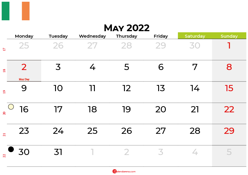 may 2022 calendar ireland