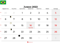 calendario Junho 2022 brasil