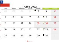 calendario abril 2022 Chile
