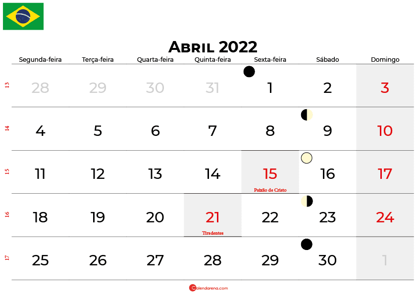 calendario abril 2022 brasil