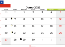 calendario junio 2022 Chile