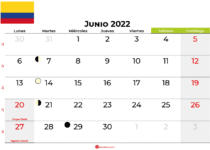 calendario junio 2022 colombia
