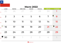 calendario mayo 2022 Chile