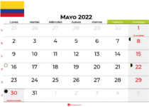 calendario mayo 2022 colombia