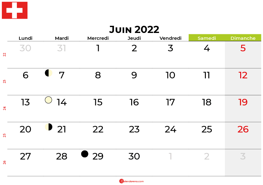 calendrier juin 2022 suisse