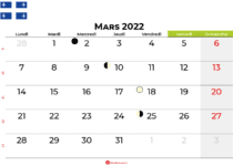 calendrier mars 2022 québec canada