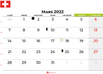 calendrier mars 2022 suisse