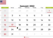 january 2022 calendar united states