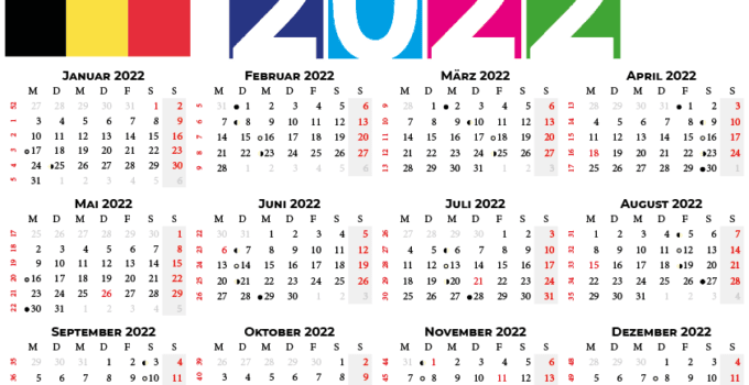 kalender 2022 Belgien