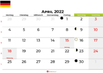 kalender april 2022 Deutschland