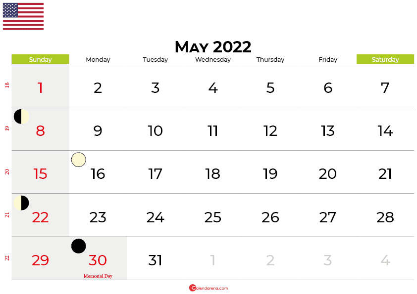 may 2022 calendar united states