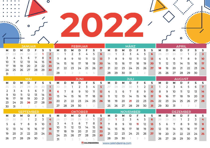 Belgien 2022 Kalender mit Wochennummer
