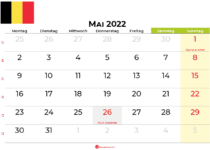 kalender Mai 2022 belgien