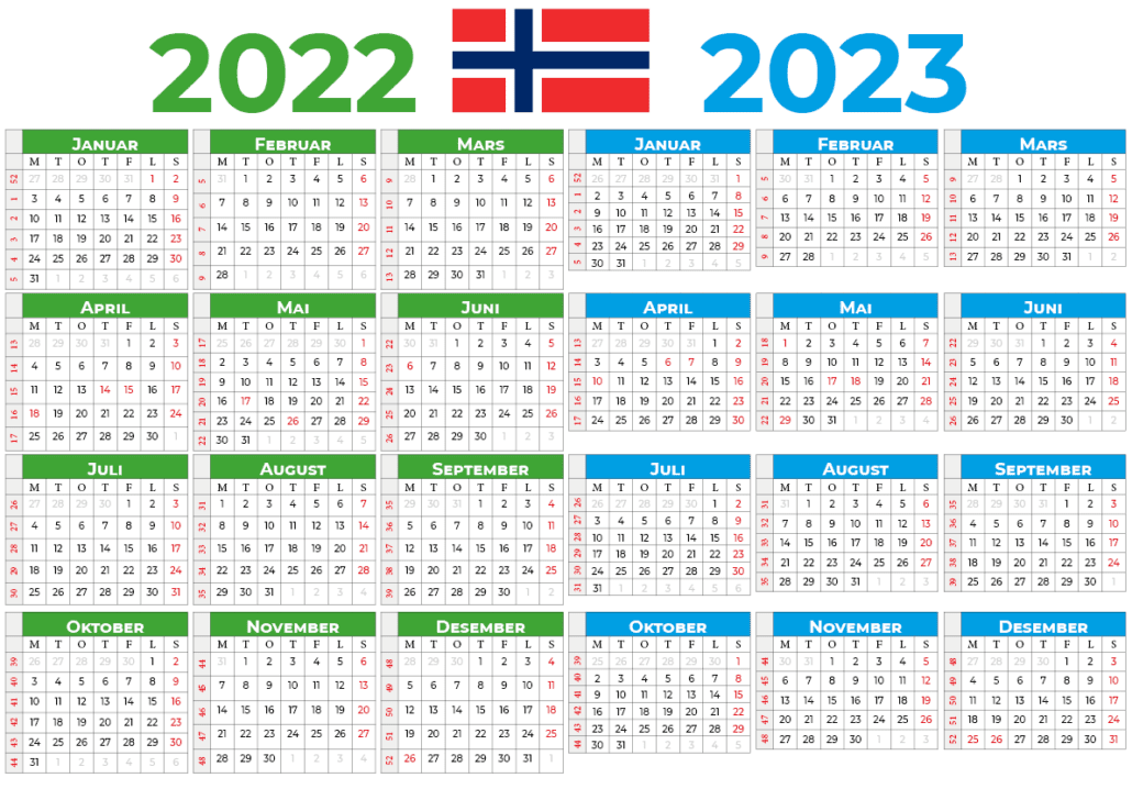 kalender med uger 2022-2023