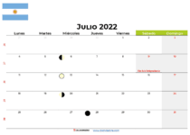 Calendario julio 2022 argentina