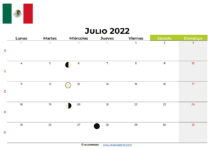 Calendario julio 2022 México