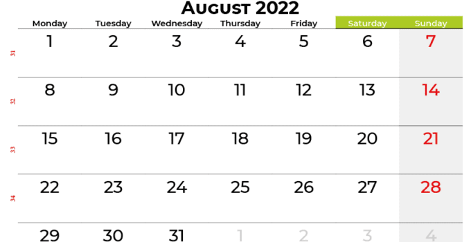 august calendar 2022 canada