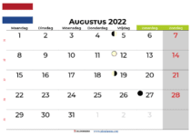 augustus 2022 kalender nederlands