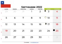 calendario septiembre 2022 para imprimir chile