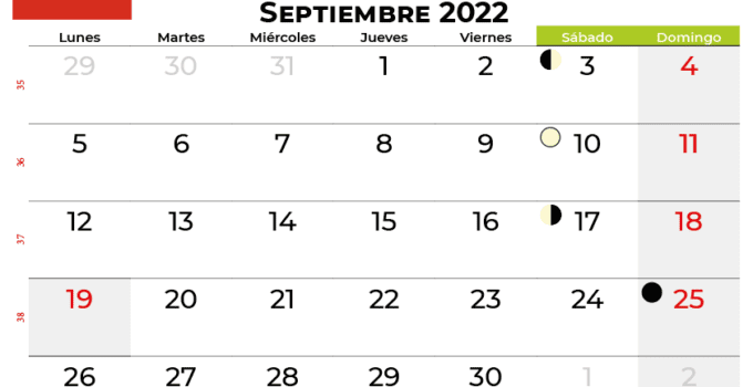 calendario septiembre 2022 para imprimir chile