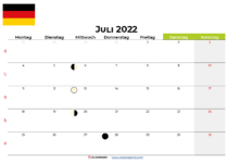 kalender juli 2022 Deutschland
