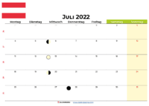 kalender juli 2022 Österreich