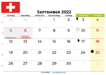kalender september 2022 Schweiz
