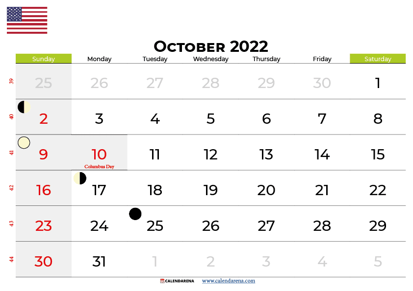 October Calendar 2022